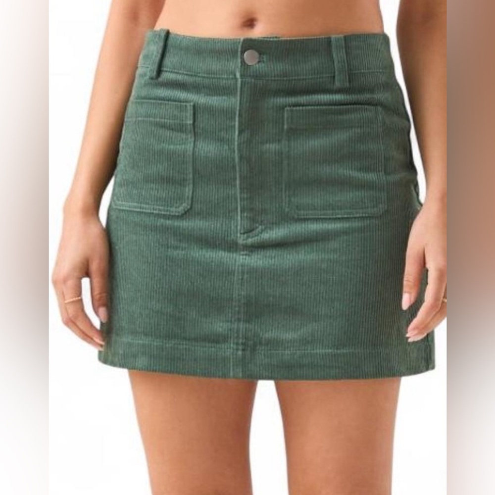 Altar'd State Ensley Corduroy Mini Skirt in Emerald Green (Size S, EUC)